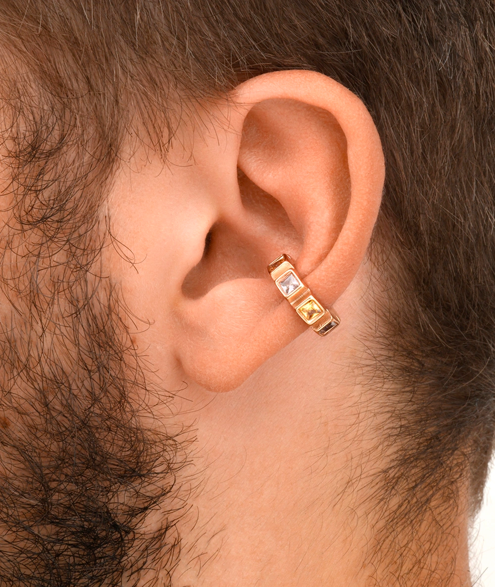 Loki S silver and zirconium ear cuff
