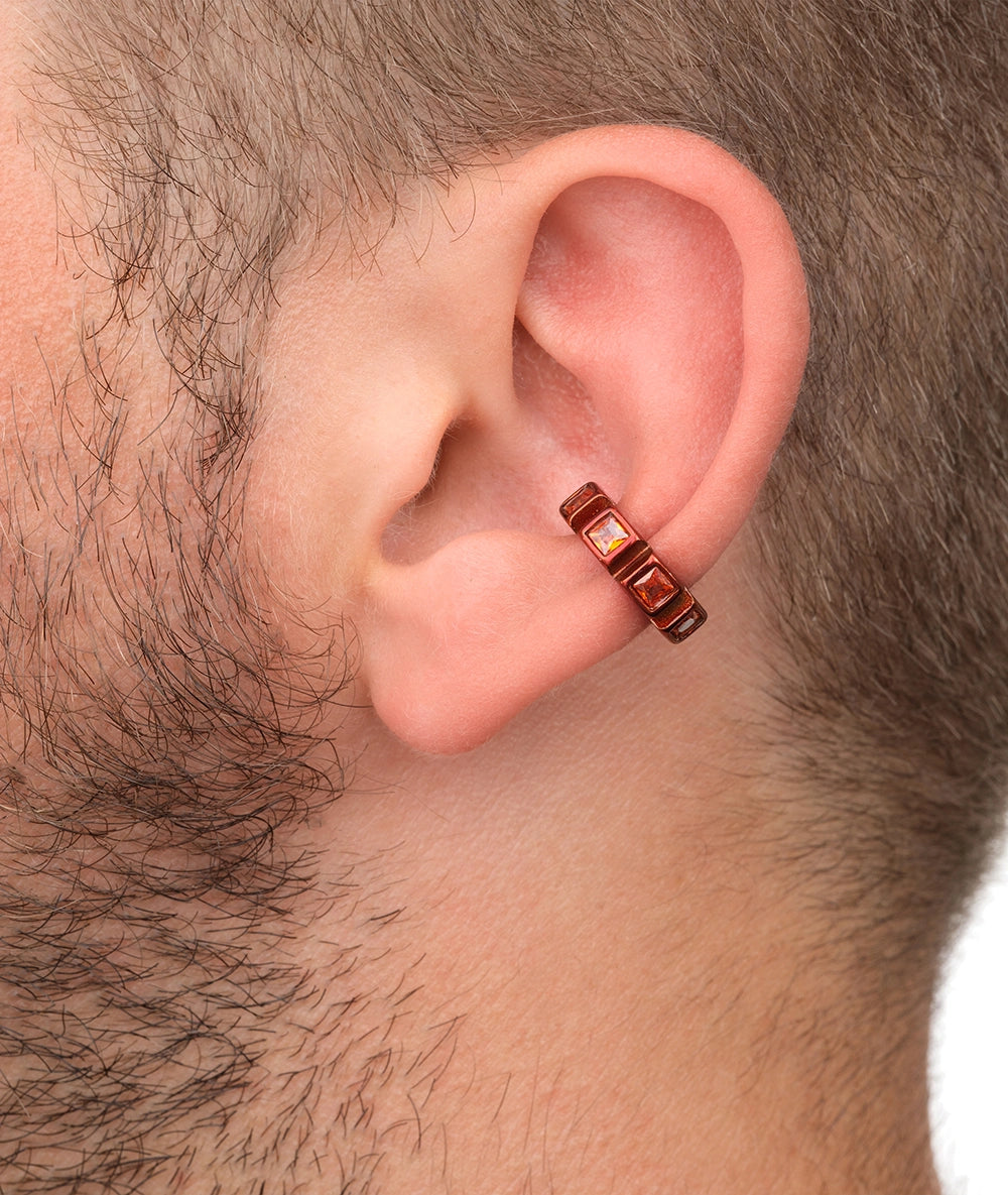 Ear cuff orange zircons oranges Dibba L O