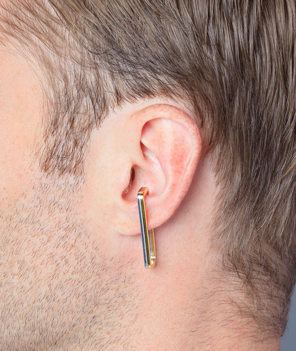 Shilo BI two-tone rectangle ear cuff