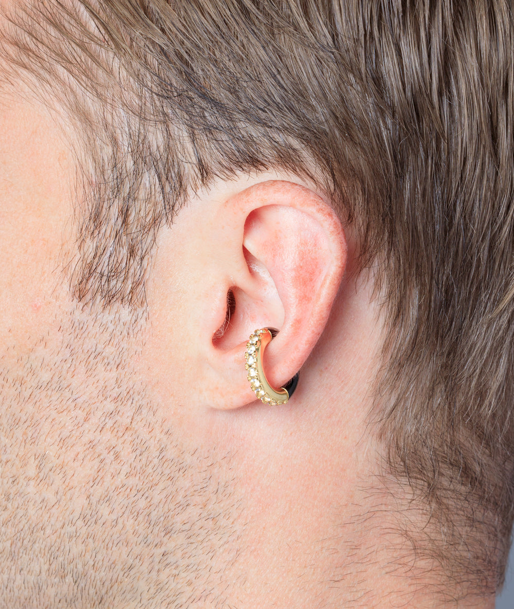 Round silver ear cuff with zircons Kim S