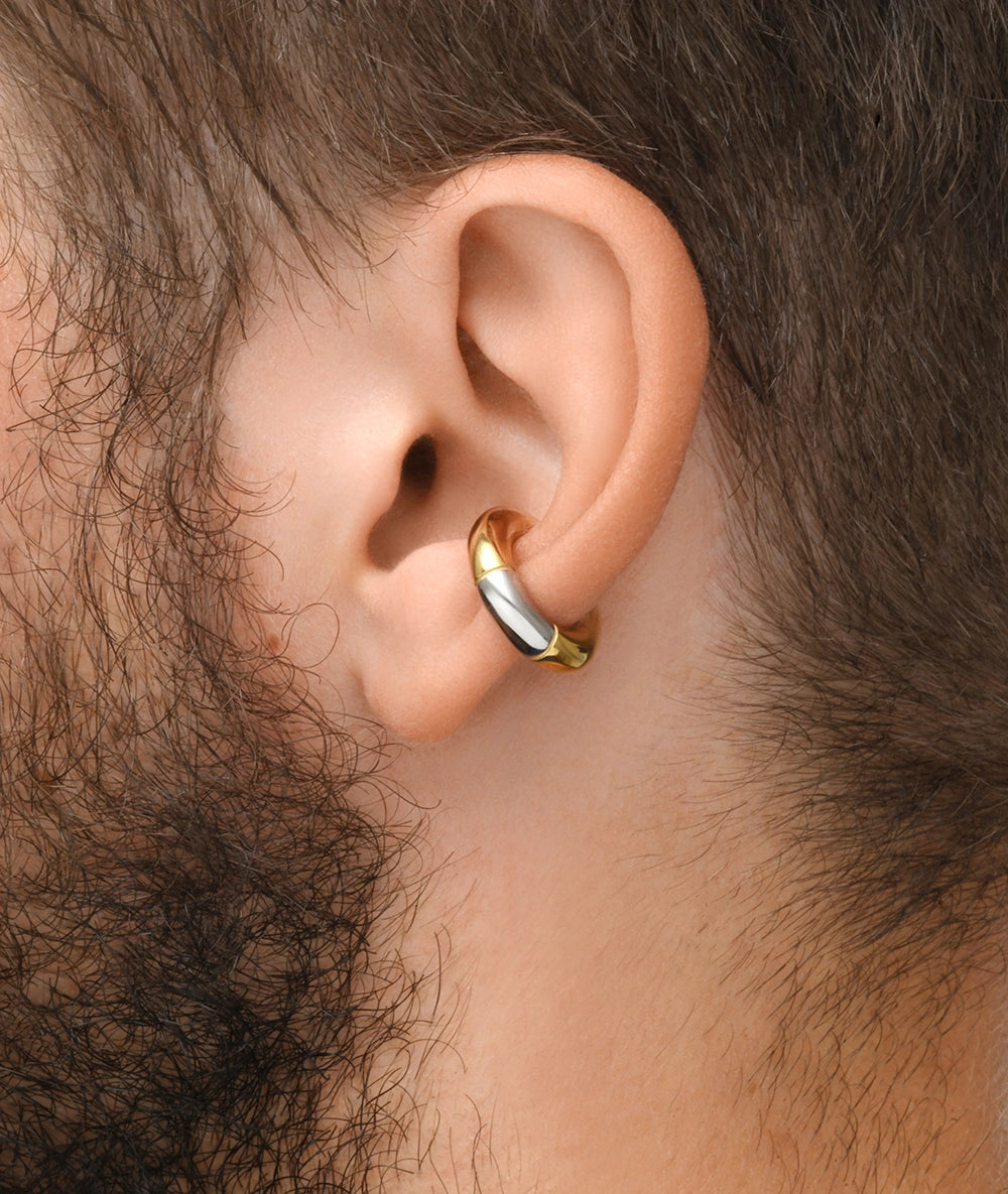 Big Bowie S round silver ear cuff