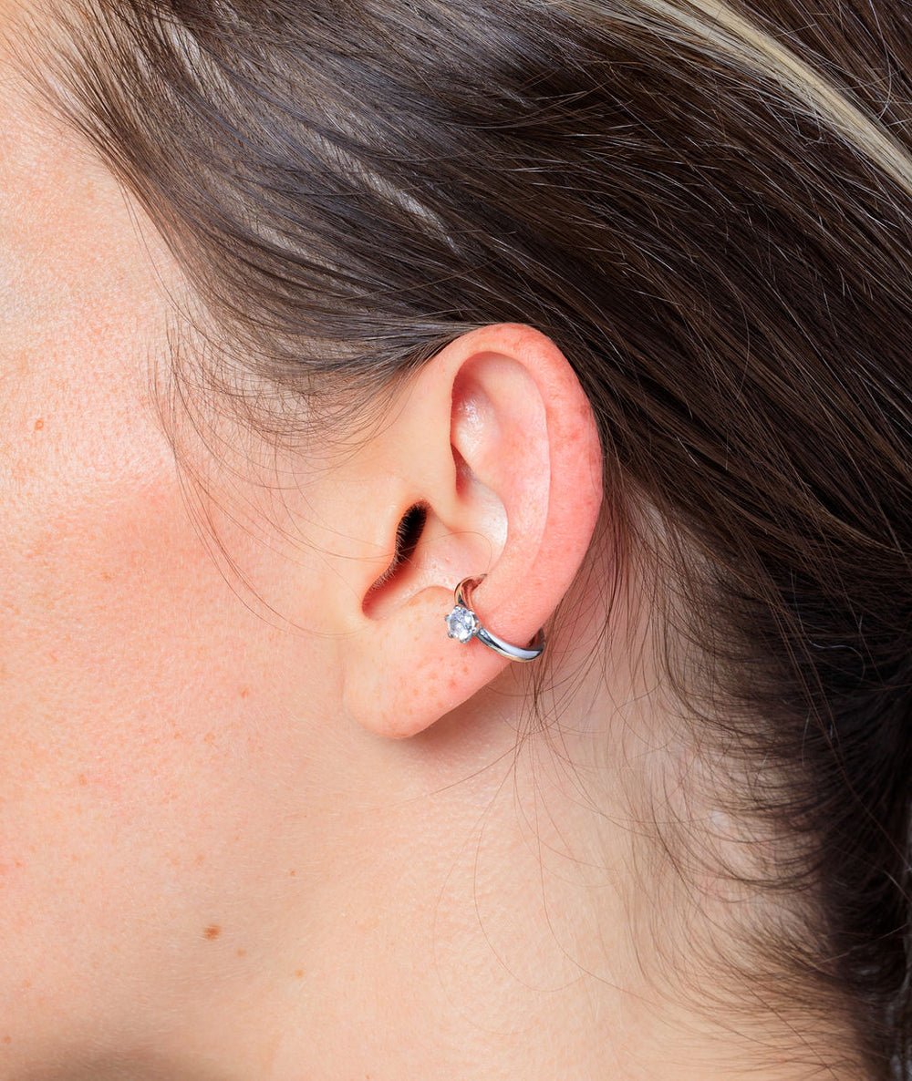 Ear cuff rond doré avec zirconium Bully Star S