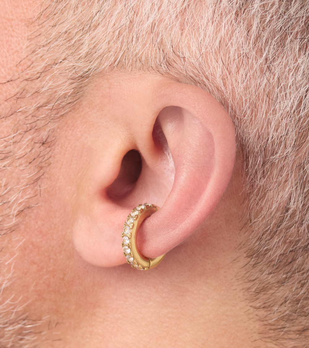 Ear cuff rond doré et zircons Kim L G