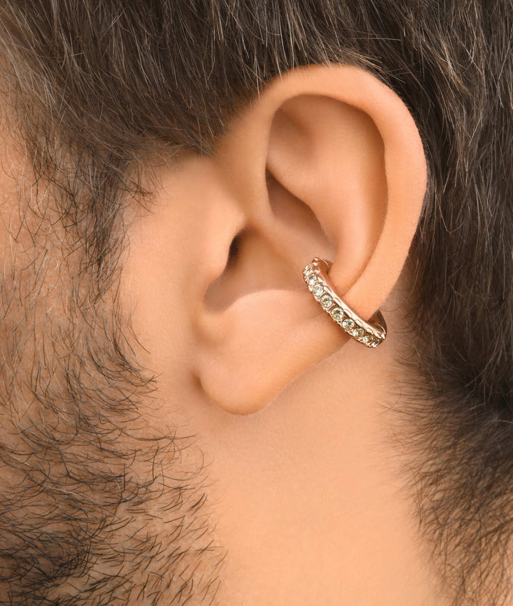 Ear cuff rond doré et zircons Kim L RG