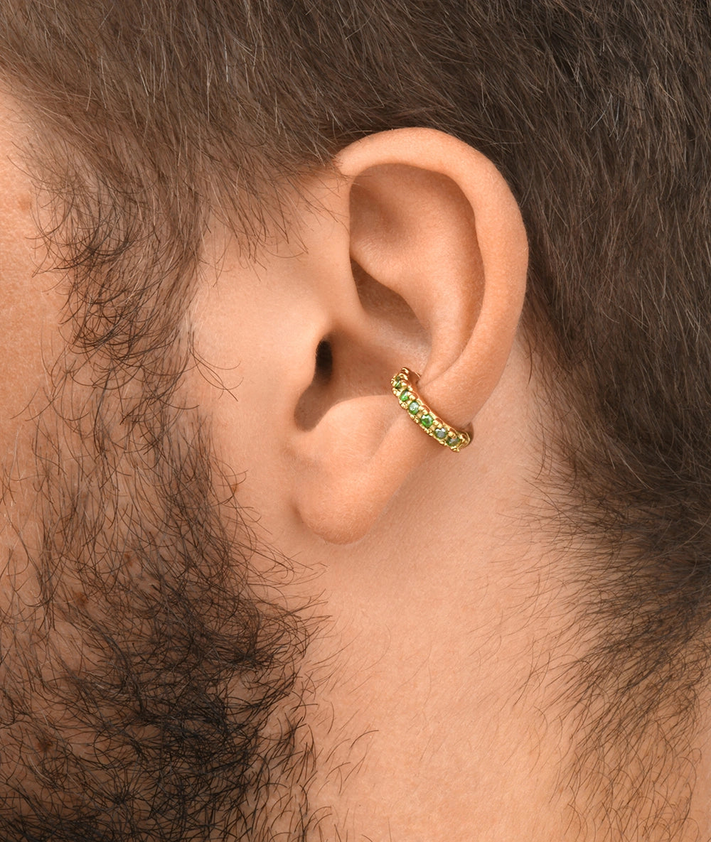 Round silver ear cuff with zircons Kim S