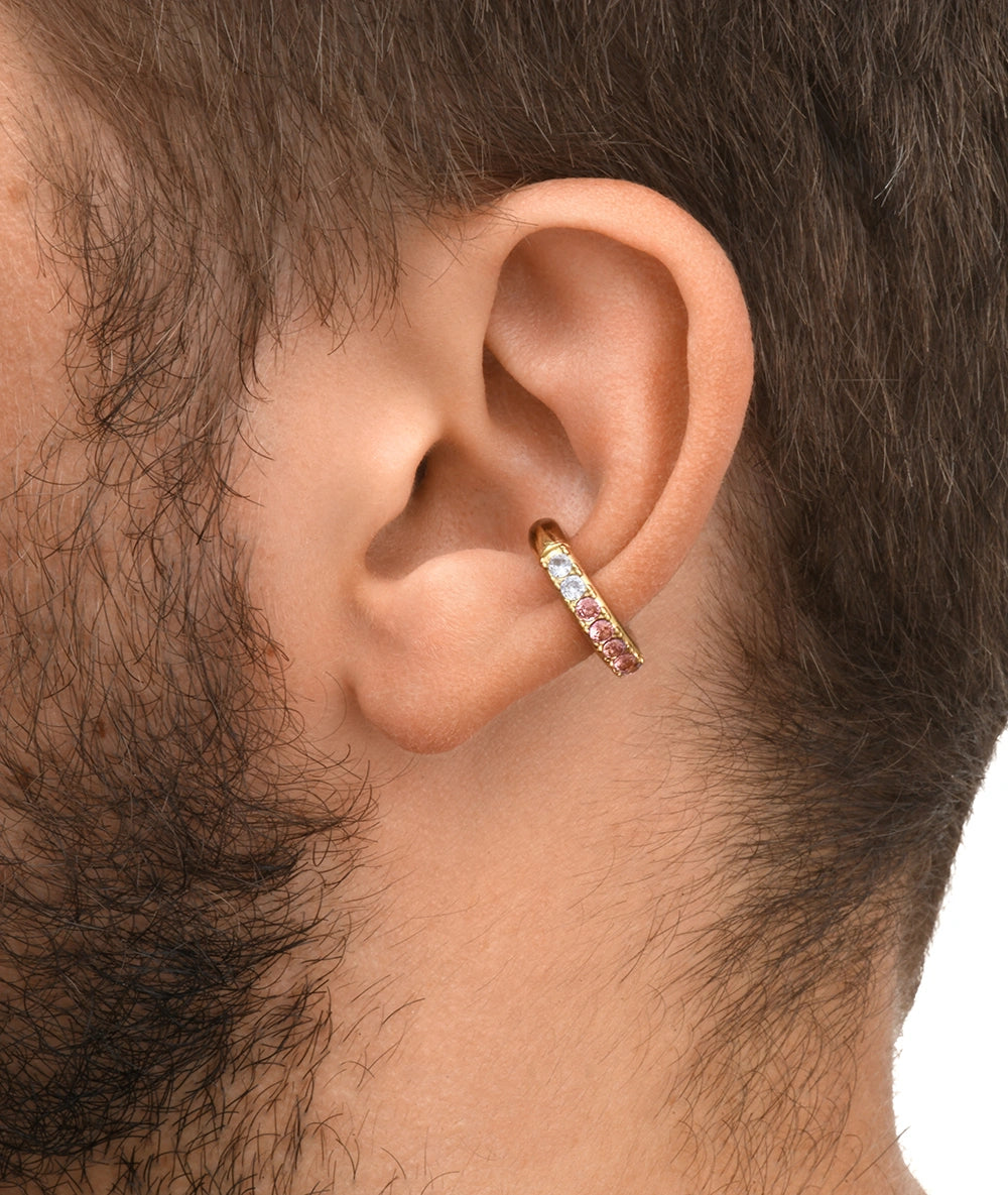 Round silver ear cuff with zircons Kim S
