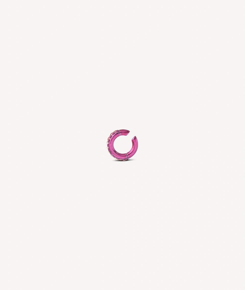 Ear cuff rond fuschia et zircons verts et oranges Abi L P B