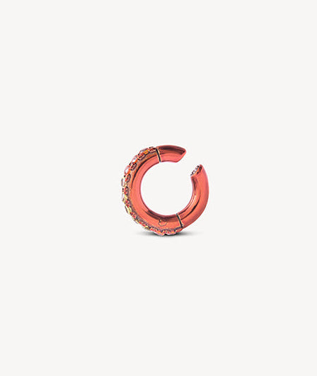 Ear cuff rond orange zircons jaunes et oranges Abi L O
