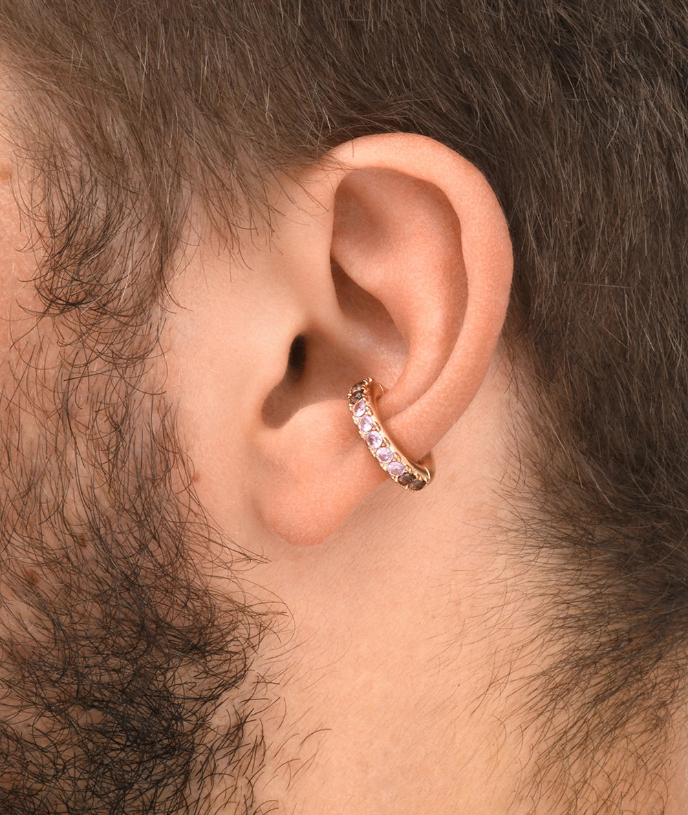 Round silver ear cuff with zircons Kim S