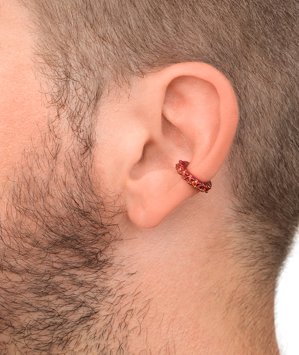 Ear cuff rond rouge zircons rouges Abi S R