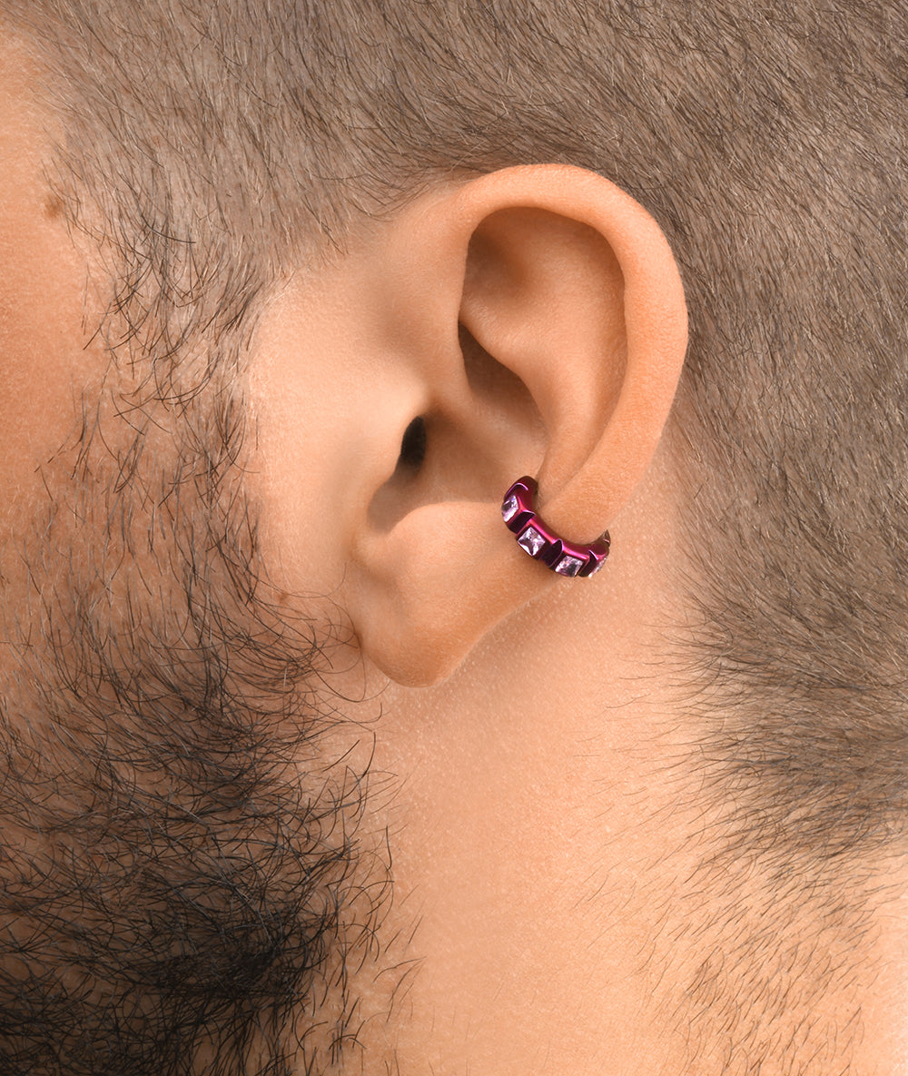Loki S silver and zirconium ear cuff