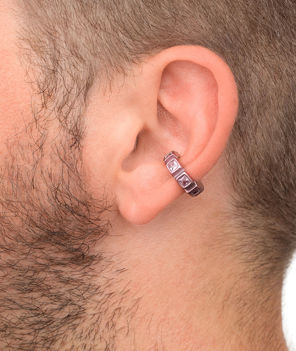 Ear cuff rose et zircons fuchsia Dibba L LP