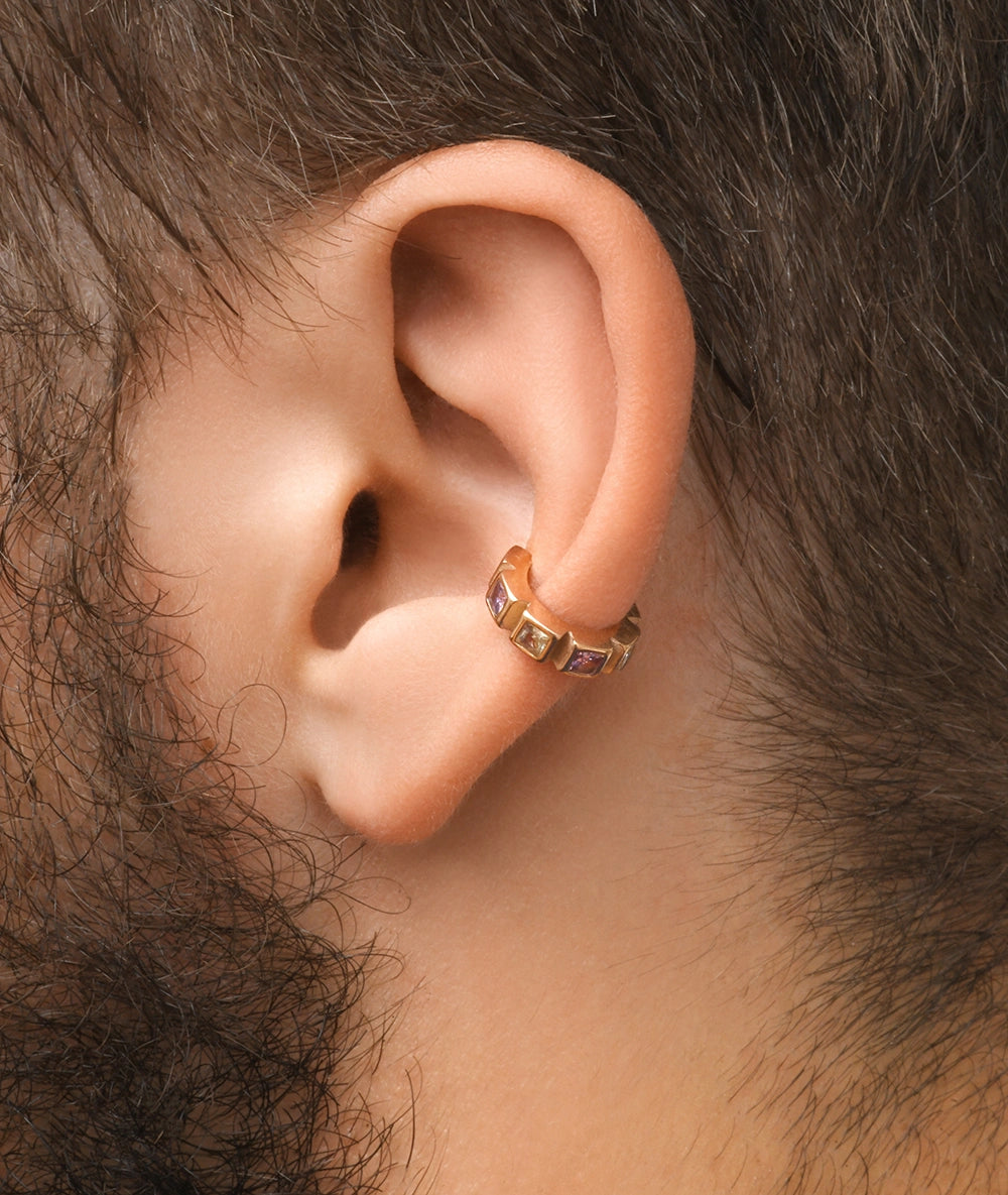 Loki S silver and zirconium ear cuff