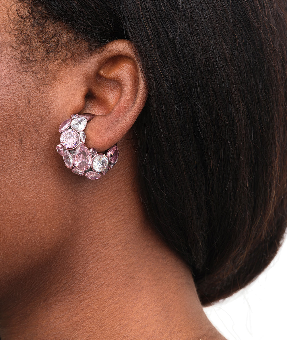 Ear cuff rose zircons roses et blancs Dahlia LP
