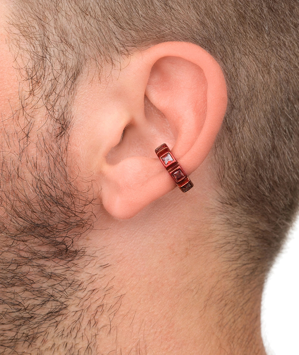 Ear cuff rouge zircons rouges Dibba L R