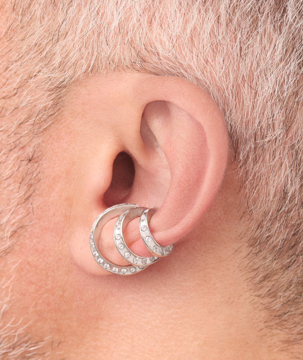 Ridley Star S triple silver and zirconium ear cuff