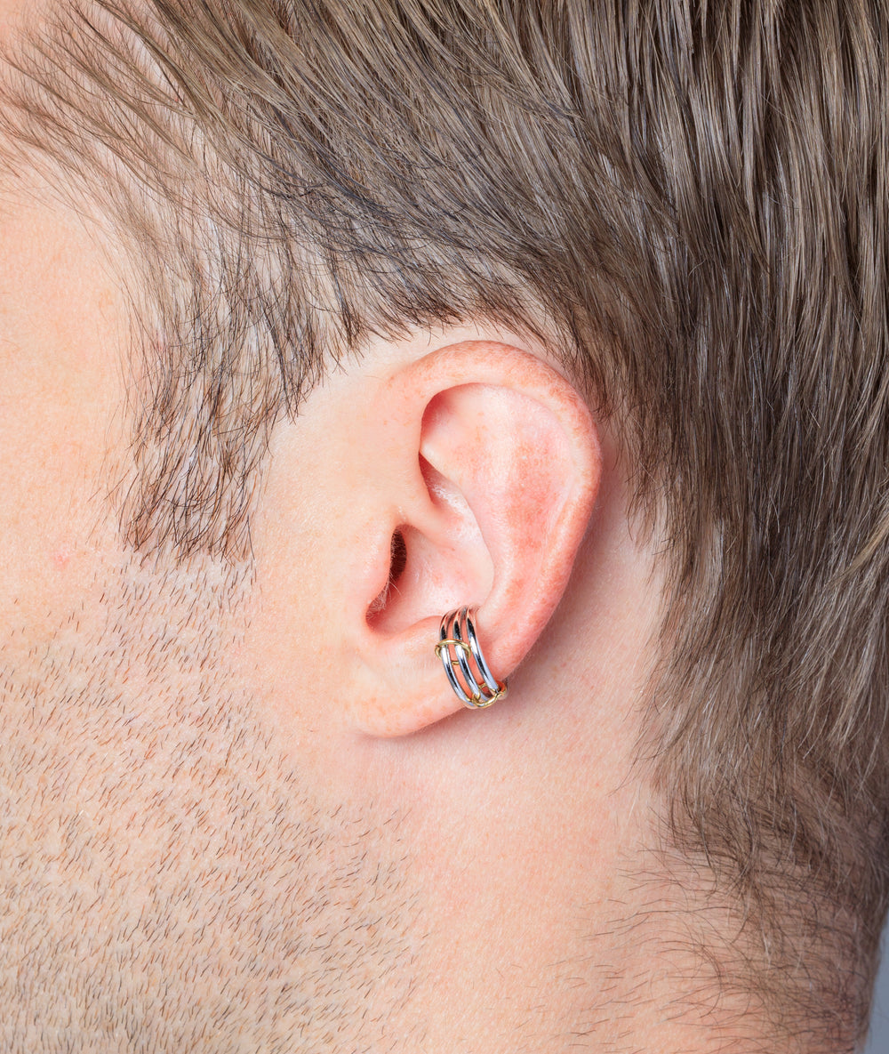 Ear cuff triple bicolore argenté Nikita Bi S