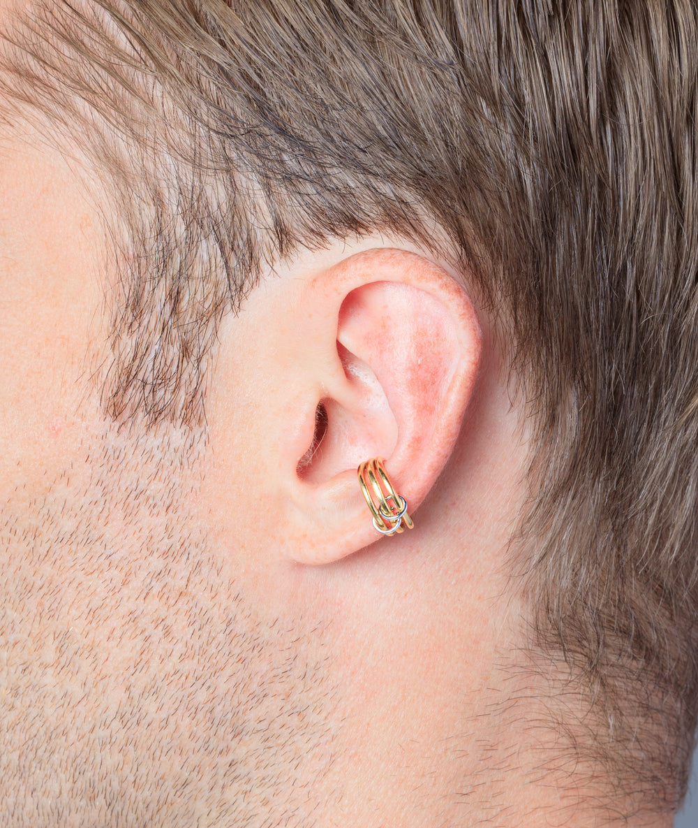 Ear cuff triple bicolore doré Nikita Bi G