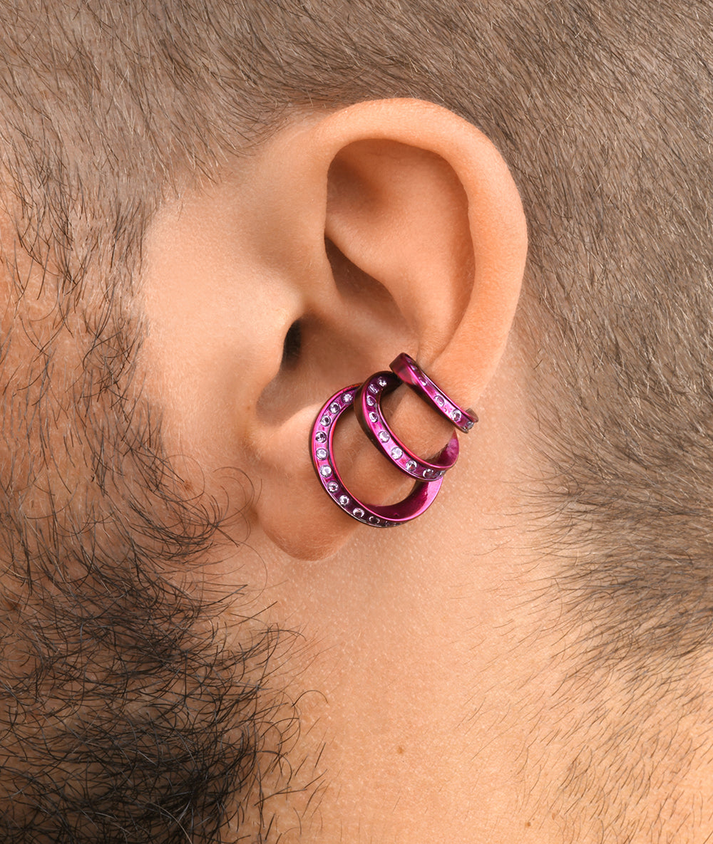 Triple gold ear cuff with zirconiums Ridley Star G