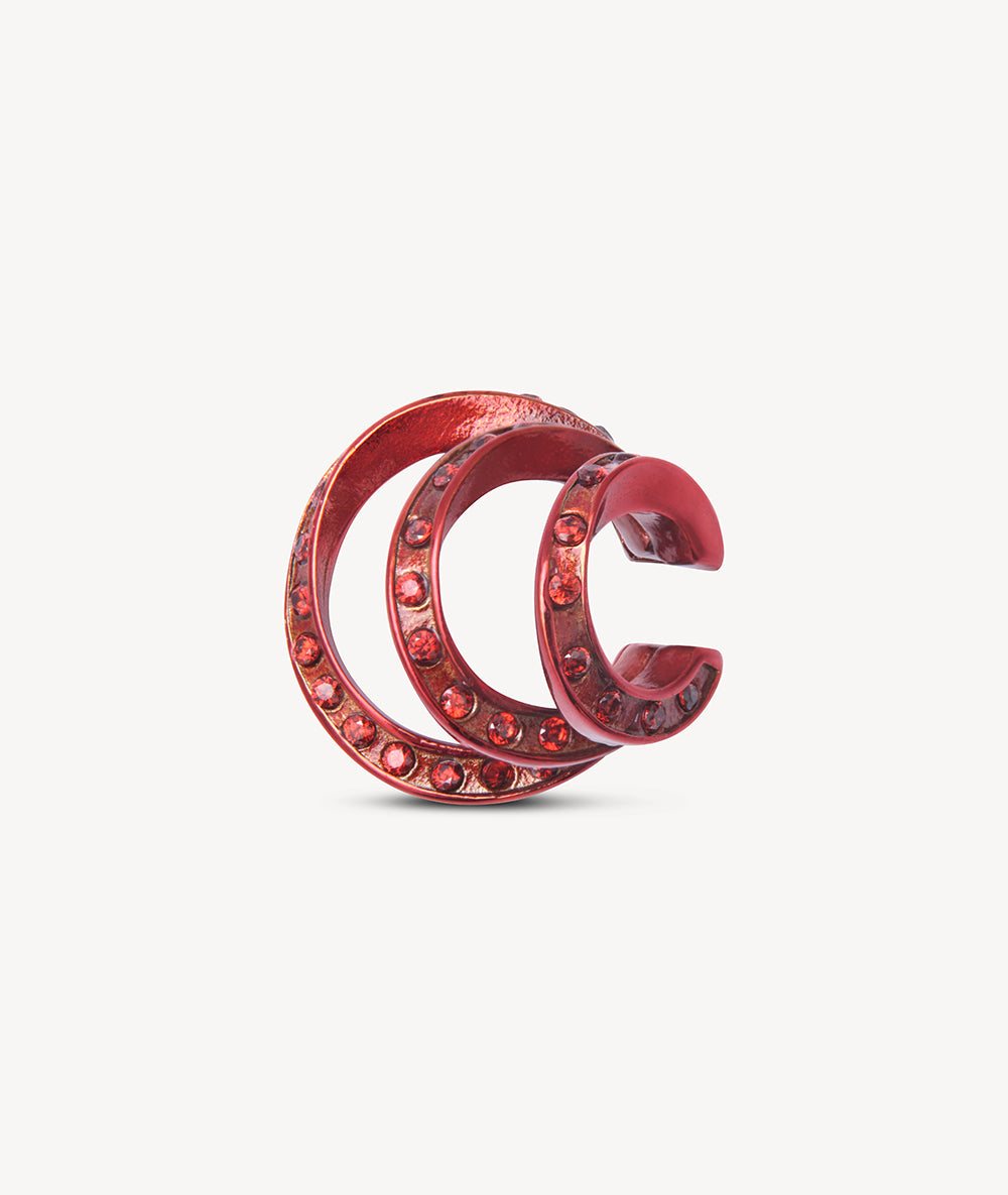 Ear cuff triple rouge zircons rouges Yaz R