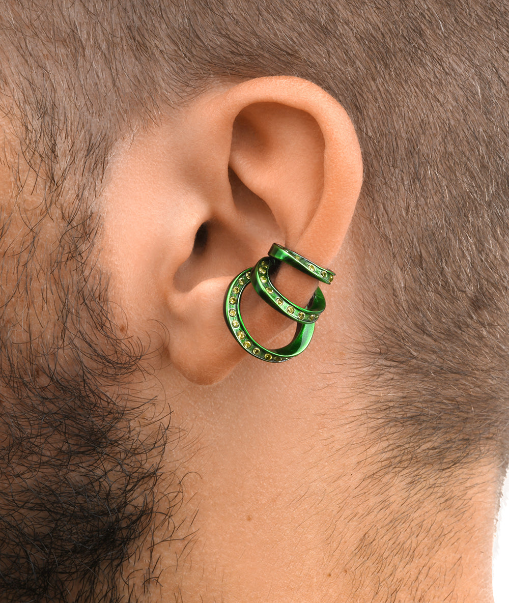Triple gold ear cuff with zirconiums Ridley Star G