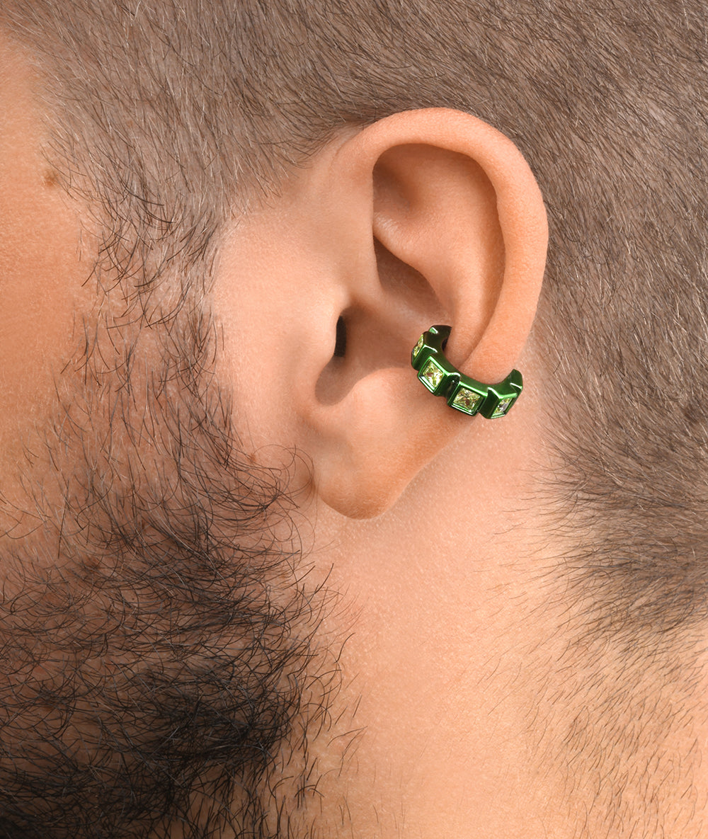 Loki S silver and zirconium ear cuff