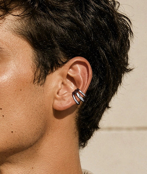 Earcuff triple argent APEX S ouverture 3.5MM