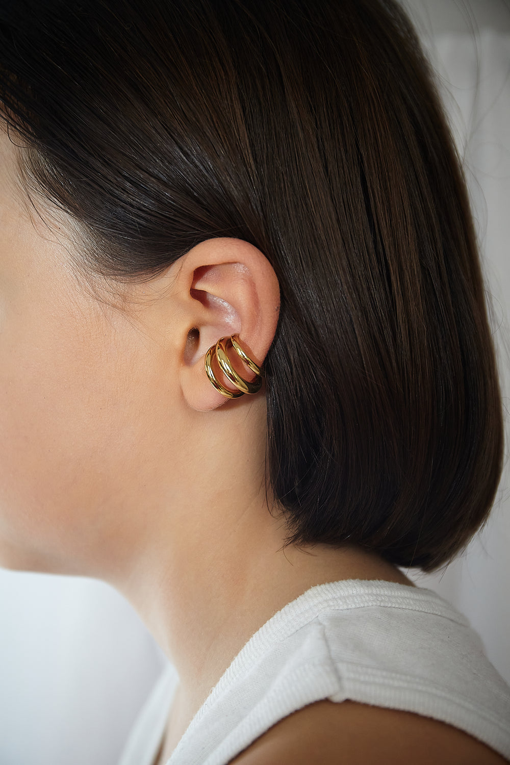 Earcuff triple dorée APEX ouverture G 5mm