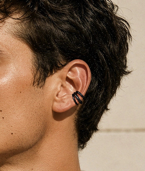 Earcuff triples noir APEX BL ouverture 3.5MM