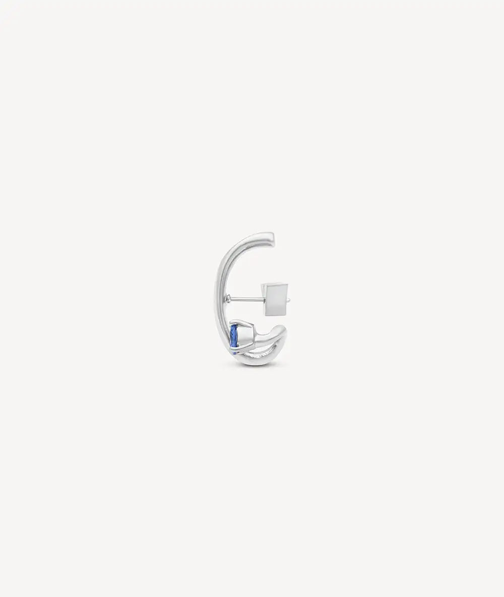 Boucle d'oreille argentée avec zircon bleu (gauche) LIF L S