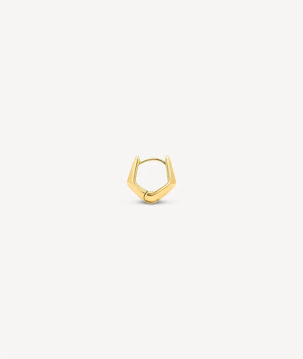 Boucle d'oreille créole géométrique dorée OTO G