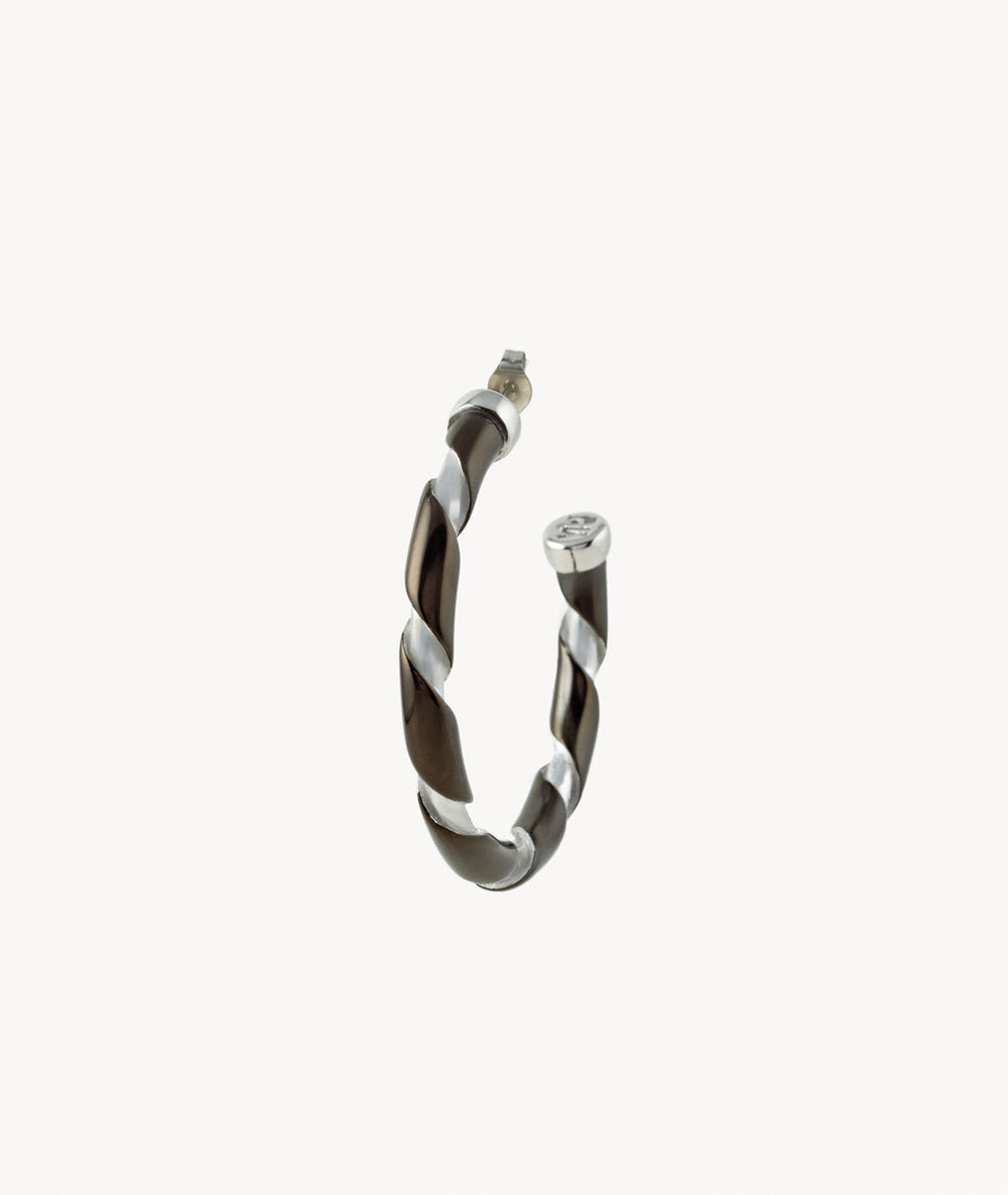 Allo BS two-tone twisted hoop earring