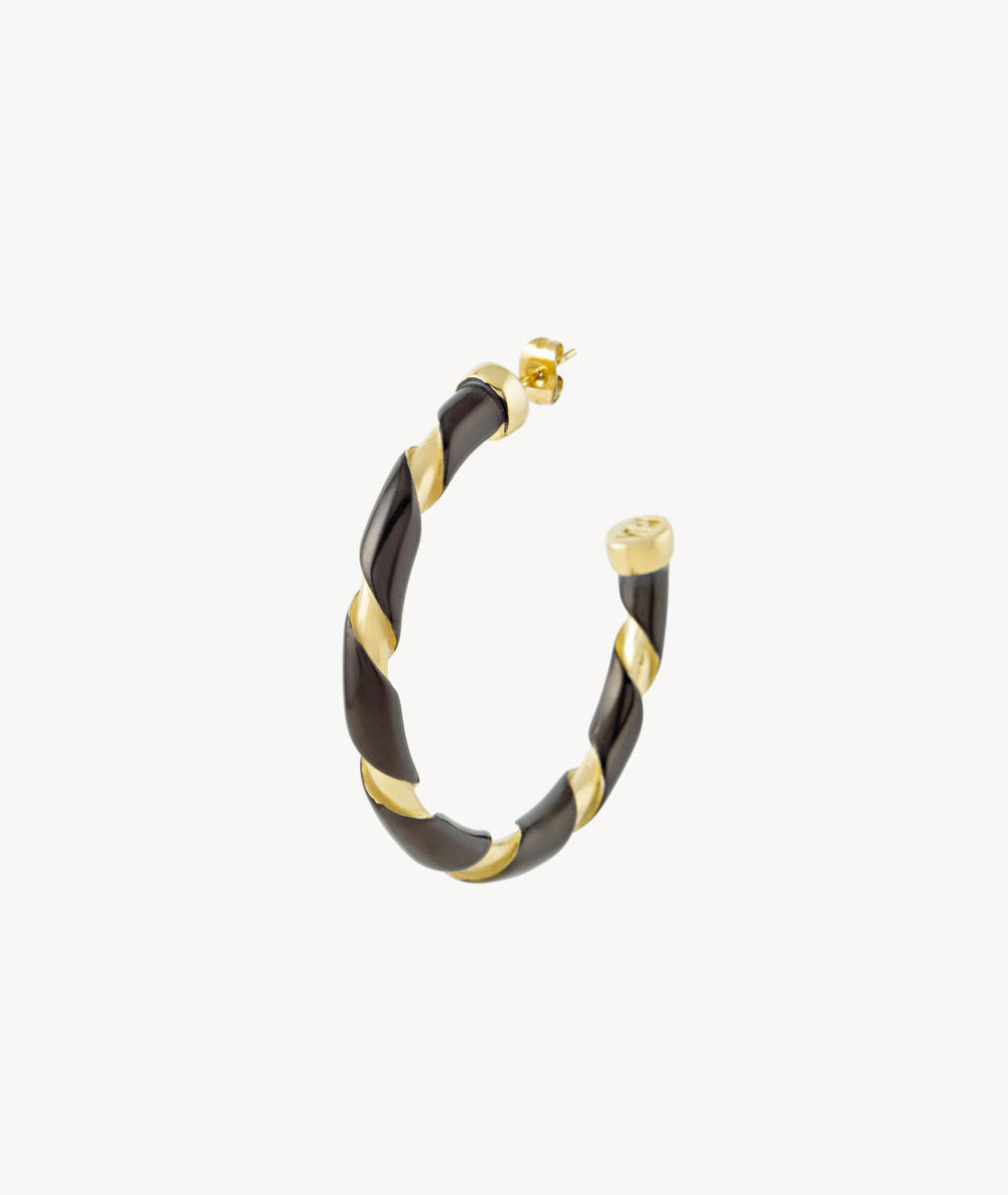 Allo GB two-tone twisted hoop earring