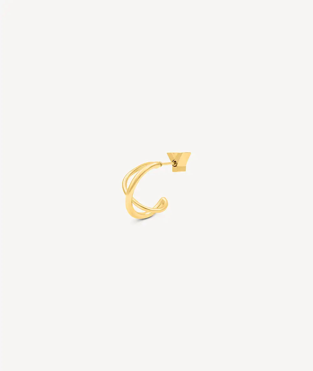 Boucle d'oreille créole torsadée dorée SANNA G
