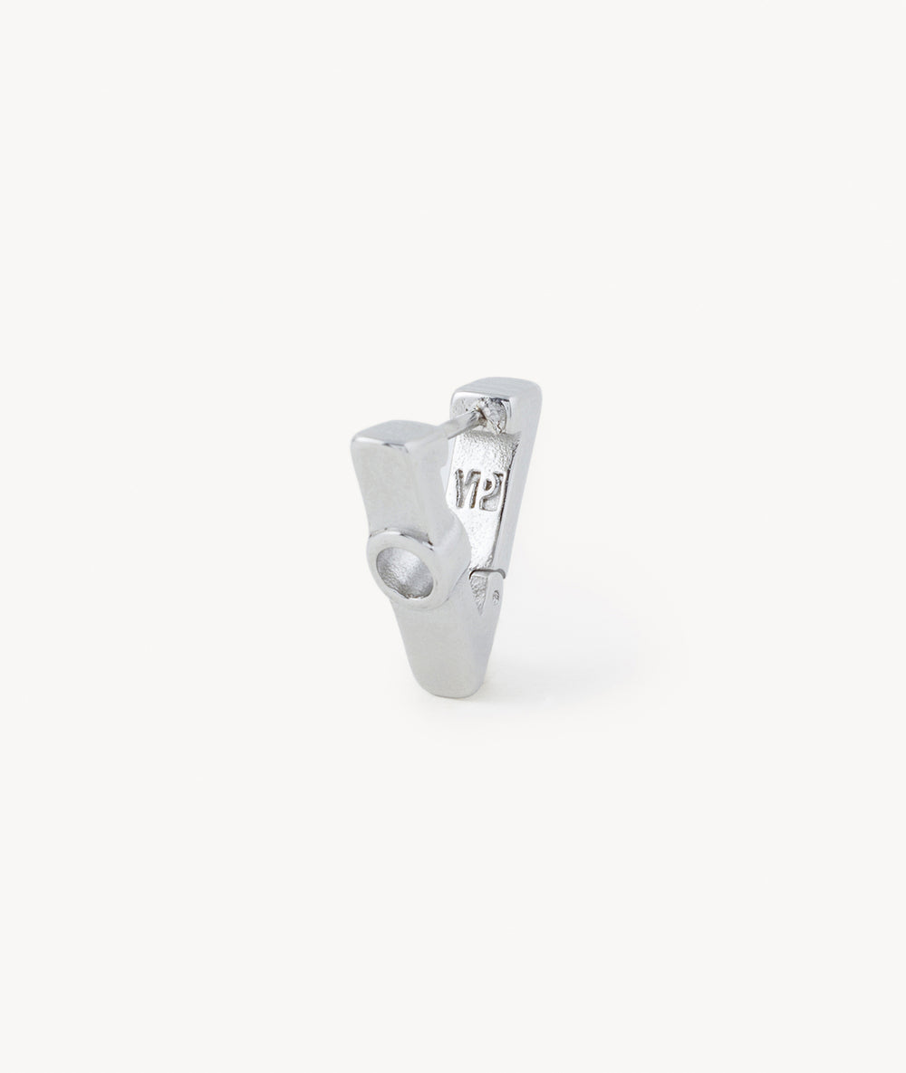 Boucle d'oreille créole triangle perforée argentée Kikoho Trash S