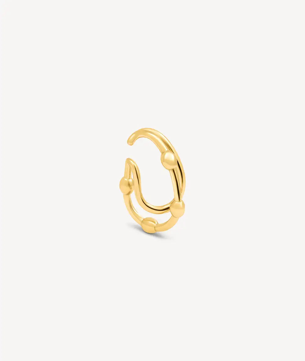 Rounded gold ear cuff with SUGAR G balls