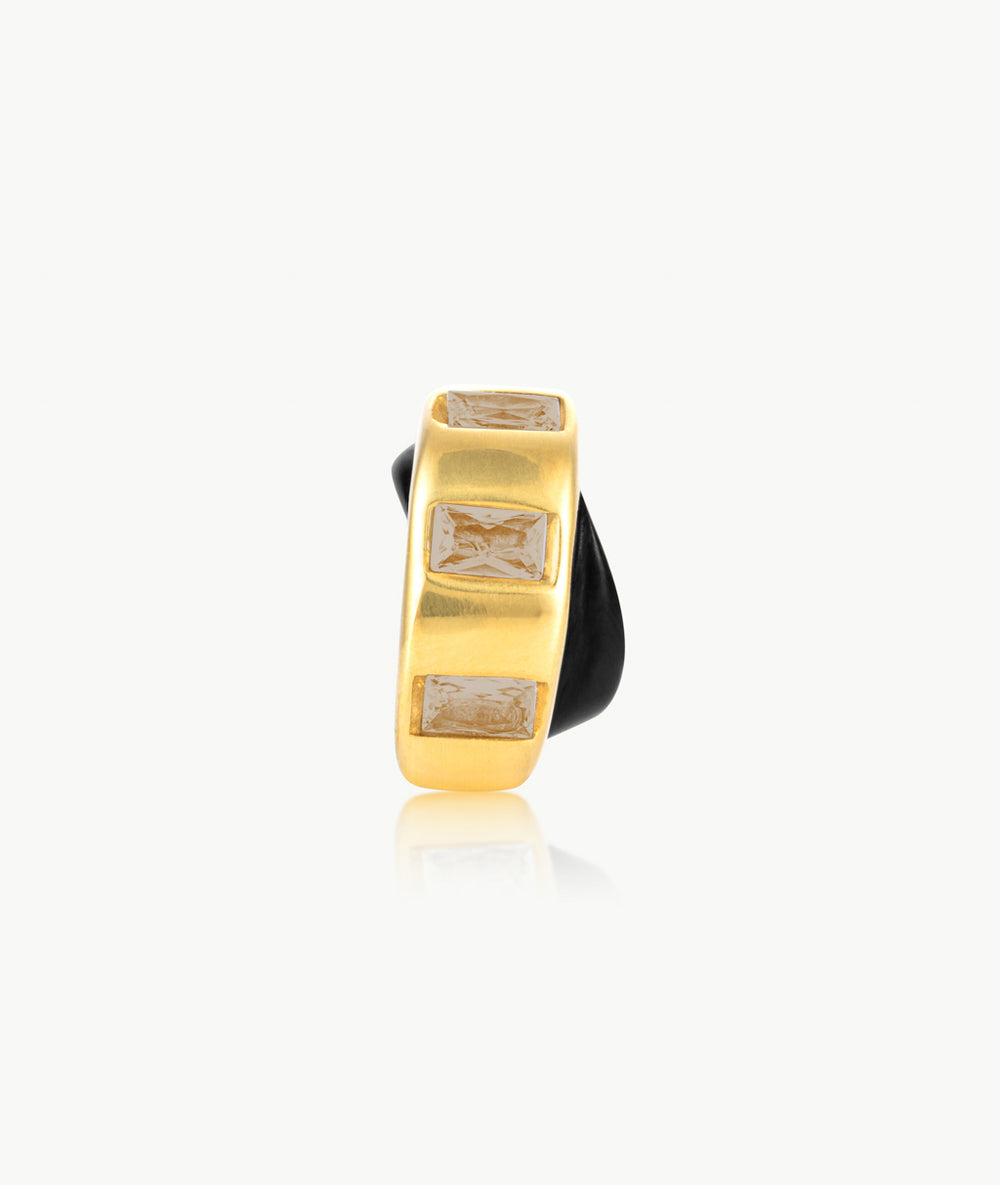 Two-tone ear cuff with brown zirconia Draco GB