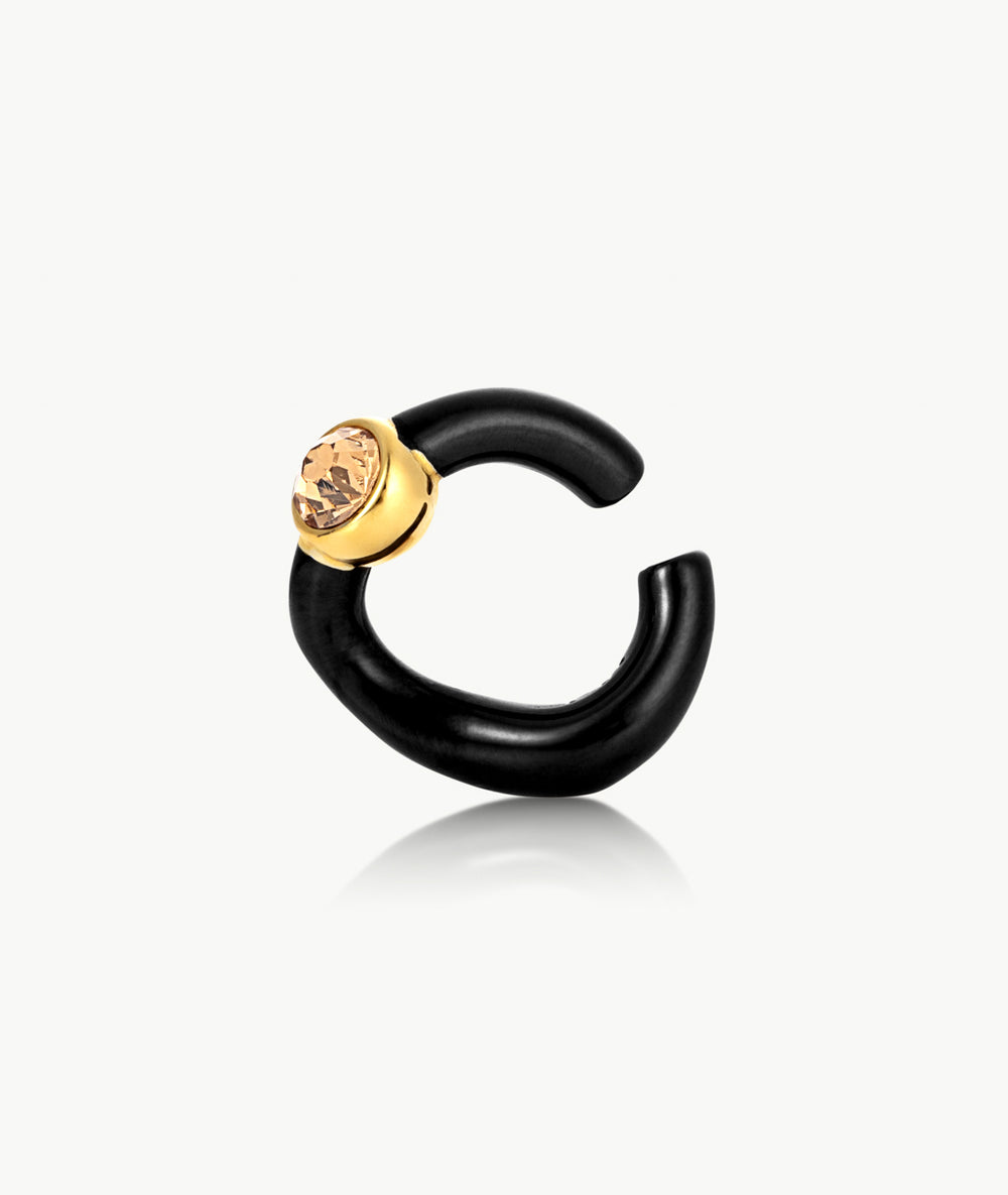 Ear cuff bicolore noir et doré avec zirconium Nyx GB