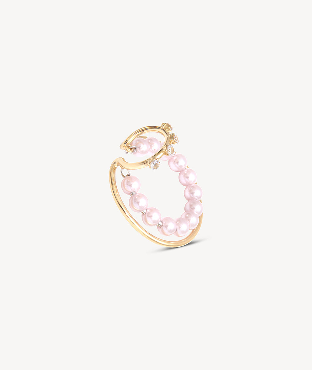 Ear cuff créole triple doré et perles d'eau douce Misty G