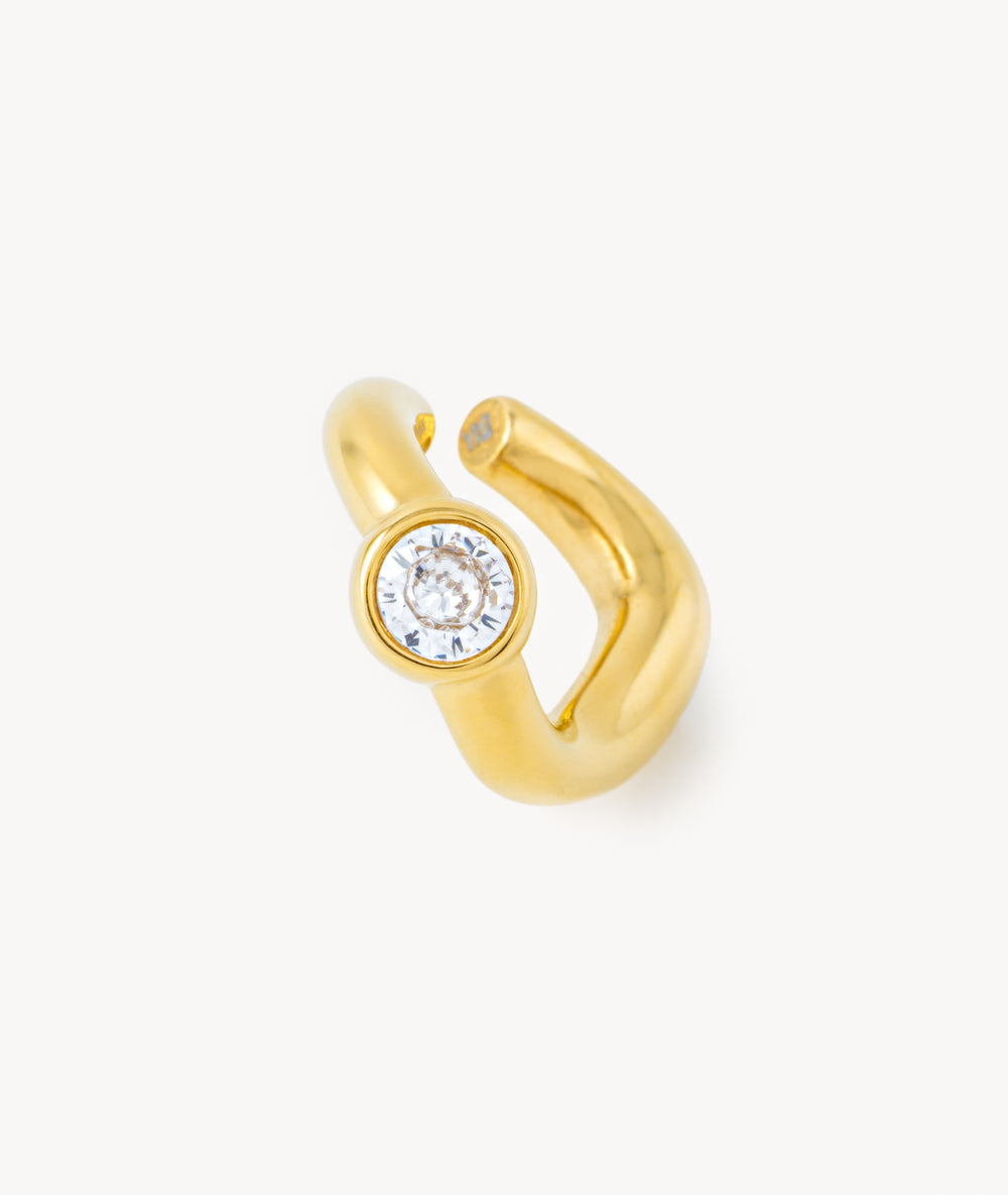 Gold ear cuff with zirconium Nyx G