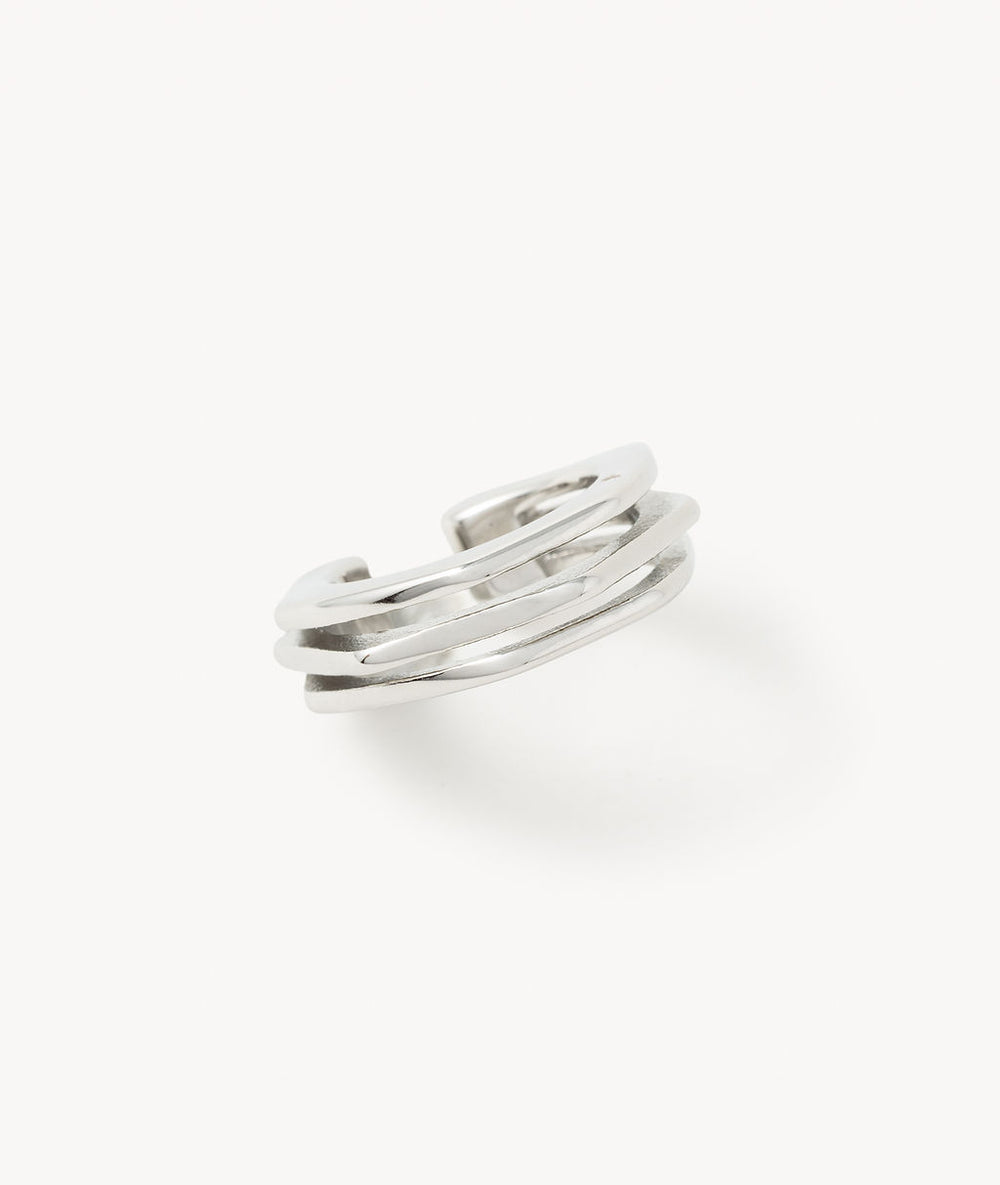 Silver geometric ear cuff Bolty S