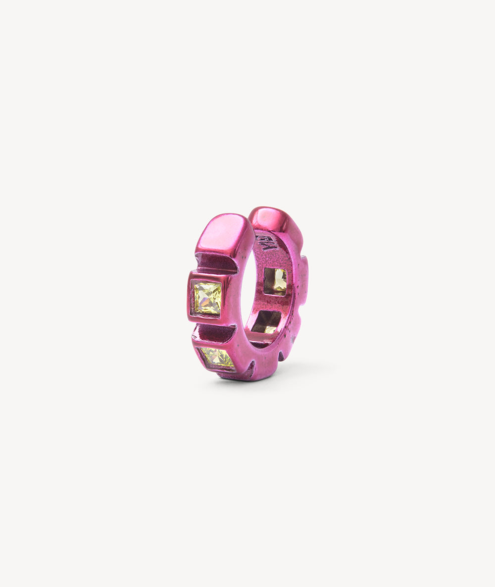 Ear cuff fuschia et zircons verts Dibba L P