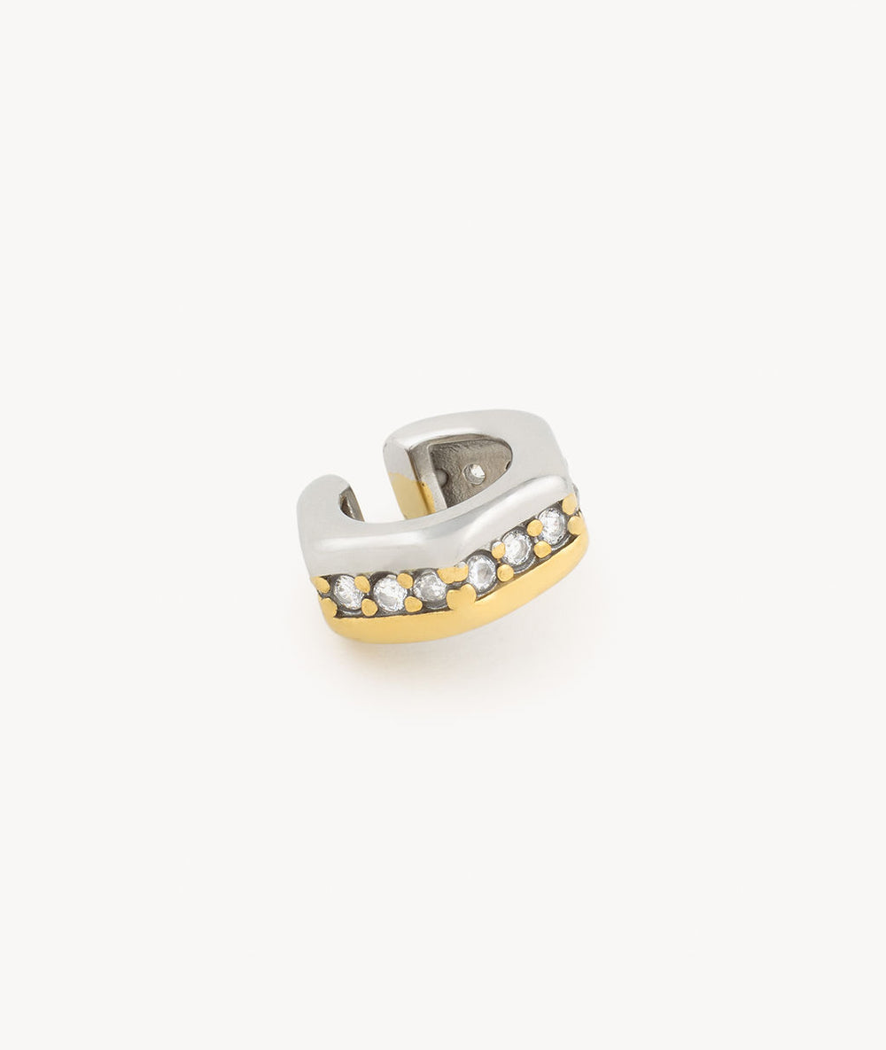 Ear cuff hexagonal bicolour and zirconiums Lovis Bi