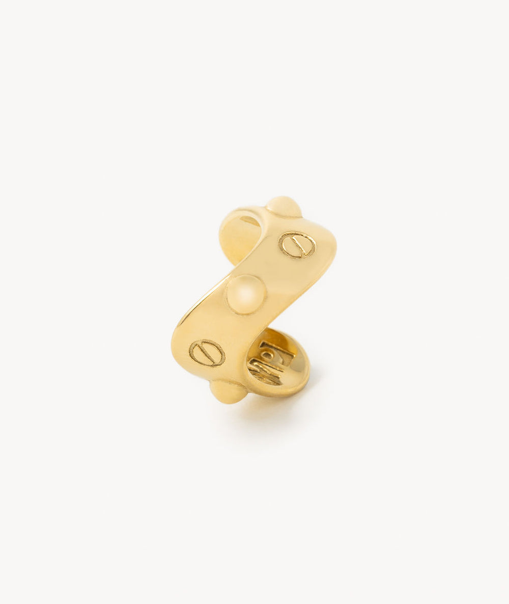 Wavy ear cuff, gold studded , Wavy Glory G