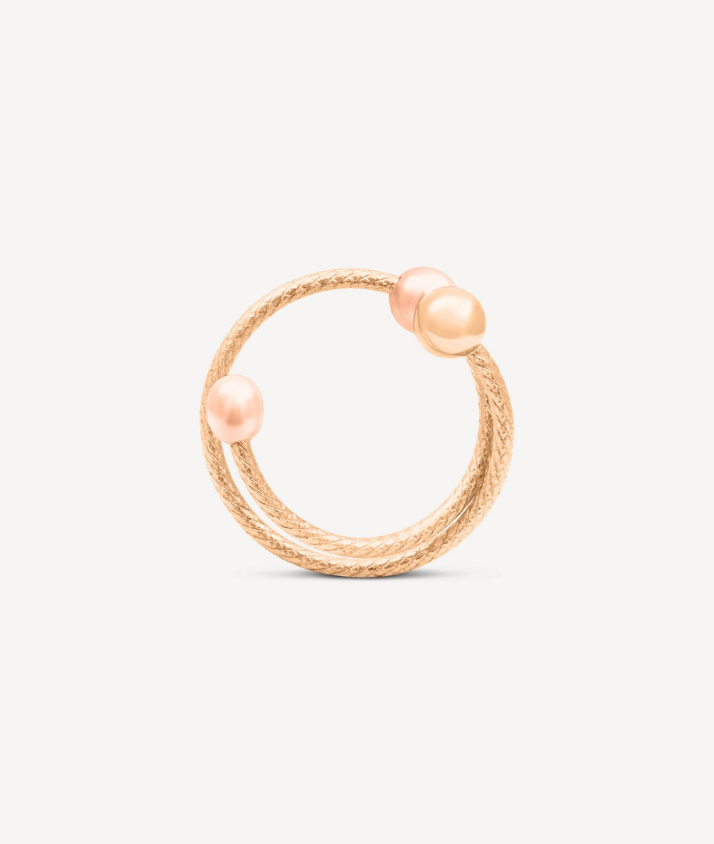 Ear cuff or rose spirale perles d'eau douce FUSION RG