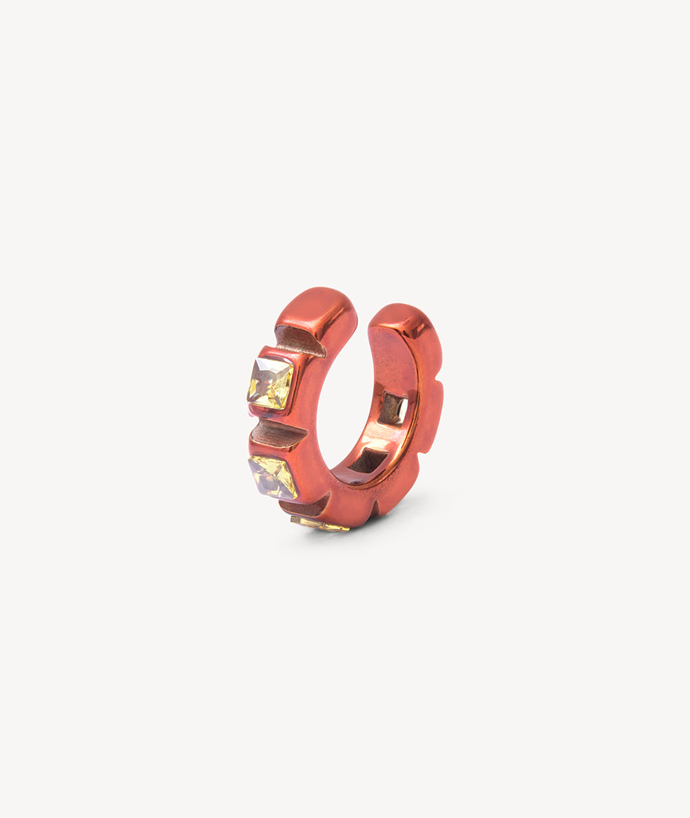 Ear cuff orange zircons jaunes Dibba S O