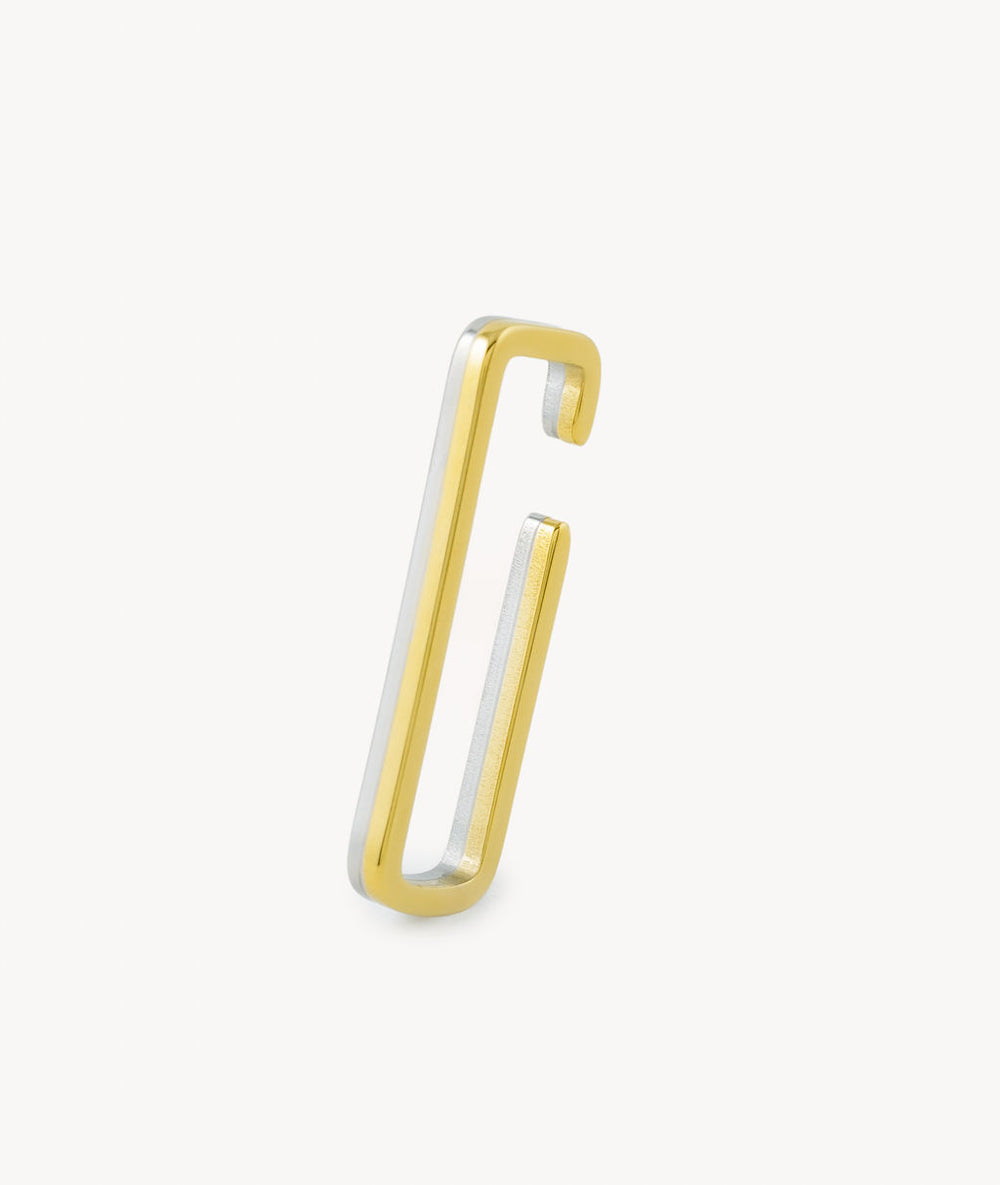 Shilo BI two-tone rectangle ear cuff