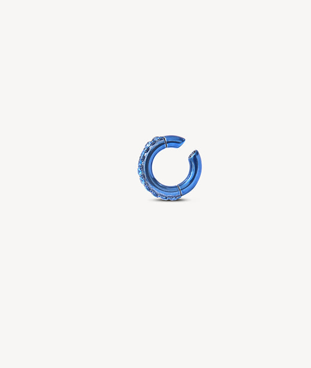 Ear cuff rond bleu et zircons bleus et turquoise Abi L MB