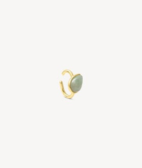 Ear cuff rond doré avec pierre naturelle jadéite ASTA G