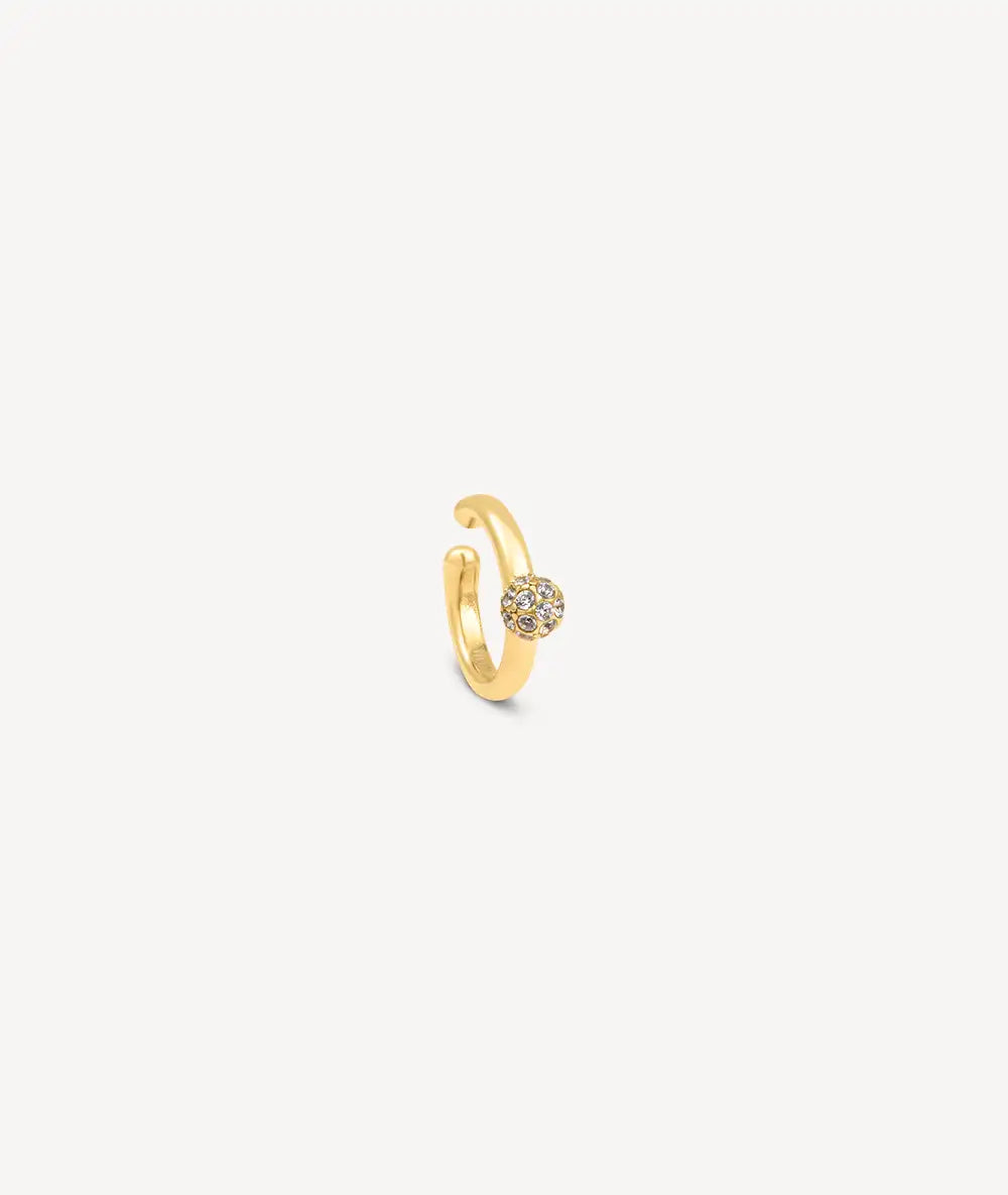 Ear cuff rond doré avec zircons STELLA G